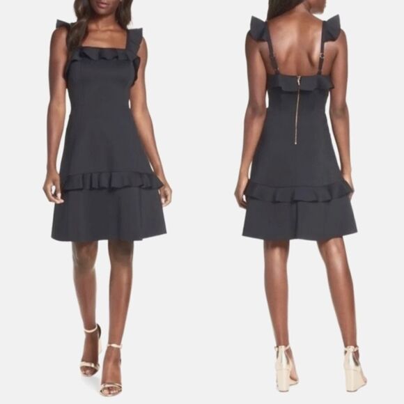 Lilly Pulitzer Astoria LBD Ruffle Dress Black Onyx Size 4 New